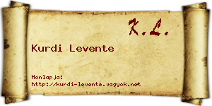 Kurdi Levente névjegykártya