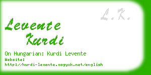 levente kurdi business card